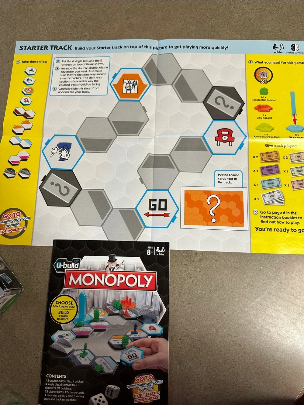 Hasbro Monopoly U-Build Family Board Game (2010) - Complete